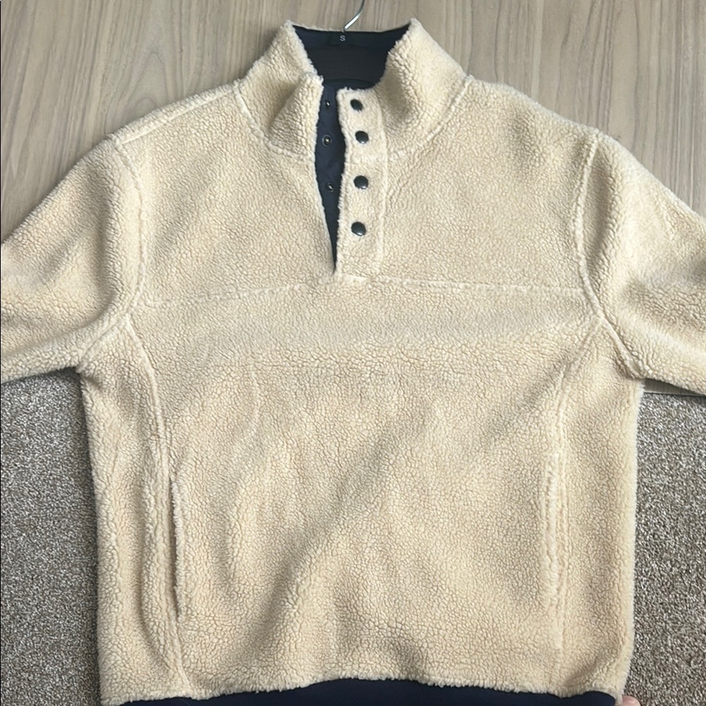 Men's Jcrew Sherpa Cream Fleece Sweater